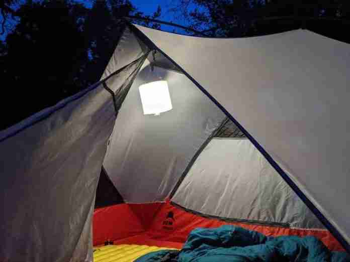 Camping lantern tent in dark Camping lantern